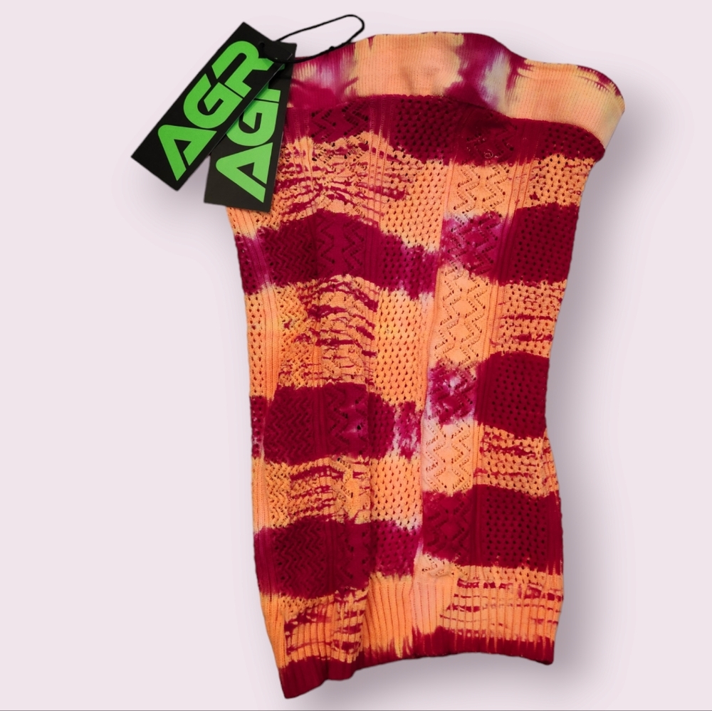 AGR NWT Knit Main Tie Dye Tube Top Cropped
